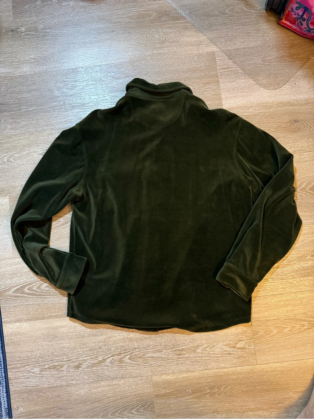 Banana Republic Olive Green Velvet Shirt Jacket